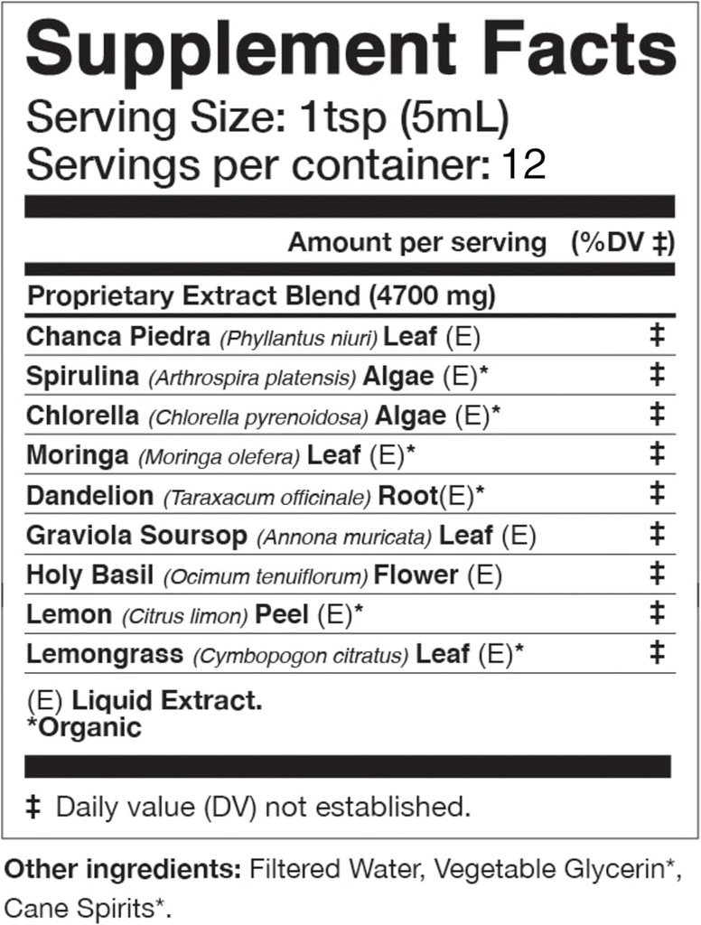 Anima Mundi Apothecary Viridem Green Detox Elixir - GI & Liver Detox Liquid Supplement, Natural Herb Cleanse med Chlorophyll, Moringa + Organic Chlorella - Tilføj til Juice & Alkaliserende Teas (2oz)