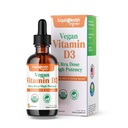 LIQUIDHealth Vitamin D3 4000 IE, USDA Organic Vitamin D Liquid Drops til voksne & Børn, Vegan Vitamin D for immunsystemet Support, Knoglesundhed, Mood Support, Sund Hud - Made in USA (2 oz)