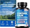 Cortisol Balance & Sleep Support for Women & Men - Natural Calm Formel med Magnesium, Ashwagandha & L- Theanine - Understøtter Rastful Sleep, Afslapning, Fokus & Sunde Cortisol Niveauer - 120 Kapsler