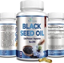 Cold Pressed Black Seed Oil - 120 kapsler, Premium Nigella Sativa Pure Black Cumin Seed Oil med E-vitamin, til hår, hud og immunforsvar - non-GMO 120 kapsler