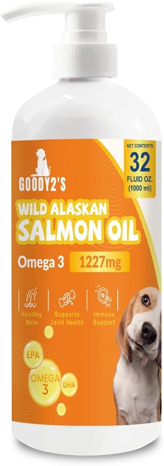 Alaska Salmon Oil for Dogs & Cats - Omega 3 EPA DHA Fish Oil for Sund Hud & Coat, Joint & Bone Support, Allergi Relief, & Inflammation Defense - 32oz All- Natural Liquid Supplement