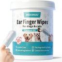 Ear Cleaner Fingerservietter 60 Counts, Hundeøre Cleaner, Grooming Kit Care for Dogs and Cats, Soft & Easy Otic Rengøring Pads, Fjern Wax, Dirt & Stop Smelly, Itchy, Ikke-Irriterende, Kokossensindet