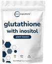 Glutathione supplement, Pure Glutathione Reduceret pulver med Inositol, 5 Ounce (9 Måneders Tilgang), 2 i 1 Formel, kraftfulde ingredienser til antioxidanter, understøtter lever funktion, Vegan