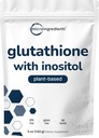Glutathione supplement, Pure Glutathione Reduceret pulver med Inositol, 5 Ounce (9 Måneders Tilgang), 2 i 1 Formel, kraftfulde ingredienser til antioxidanter, understøtter lever funktion, Vegan