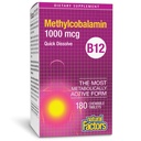 Naturlige faktorer, Vitamin B12 Methylcobalamin 1.000 mcg, tilbyder den mest metabolisk aktive form af B12, hurtig opløsning tabletter