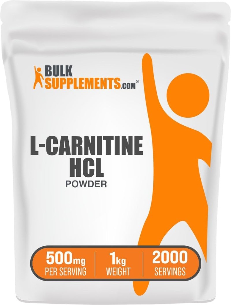 Bulkadditions.com L- Carnitin HCl Powder - Carnitin Supplement, Carnitin Powder, L- Carnitin 500mg - Unflavored & Gluten Free, 500mg per servering, 1 kg (2, 2 lbs) (Pack of 1)