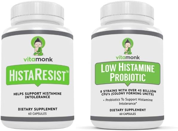 HistaResist ™ Histamin Blocker til Histamin Intolerance og Lav Histamin Probiotika - Kæmp Histamin Intolerance og Support Balanceret Gut Sundhed