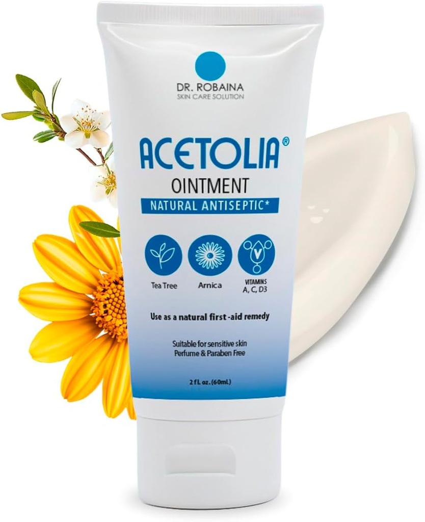 ACETALIA førstehjælp salve - Botanisk barriere for mindre cuts, Burns, Scrapes & Bites ttesmå 124; w / Tea Tree Oil, Arnica, Calendula & Aloe til Sothe, Hydrate & Protect Medical 124; Steroid- Free Medical 124; Lavet i USA