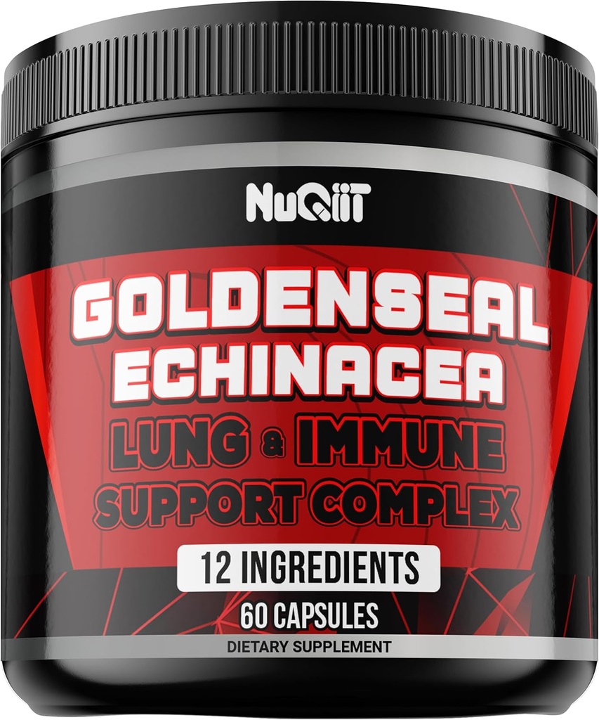 Goldenseal Root Capsule med Echinacea, Panax Ginseng Root, Immunsupport Complex som Elderberry, Hvidløg Bulb - 60 kapsler - fordøjelsesmæssig sundhed, Body Balance & mere - Goldenseal Root Powder