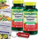 Valg Bundle Spring Valley Blood Pressure Support Vegetariske kapsler 60 Ct 2 stk. (120 Total) + Vitamin Guide & Pill Container (4 genstande)!
