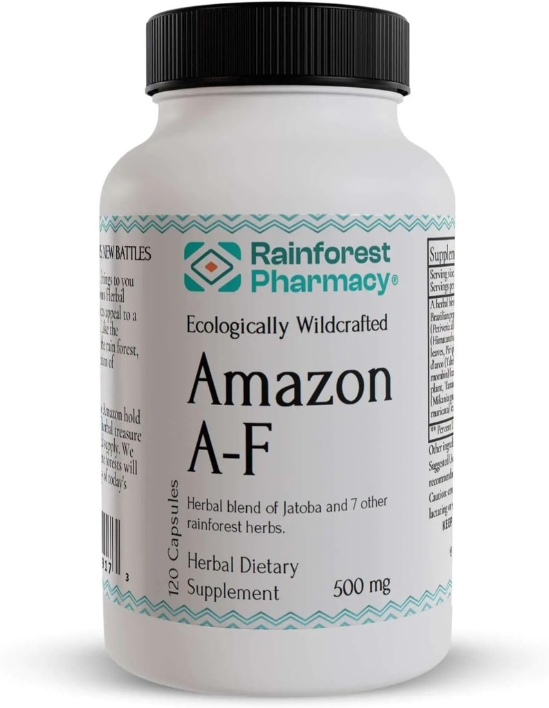 Rainforest Pharmacy A- F Herbal Supplement med Jatoba, PAU D 'arco, Anamu & Graviola 4 Andre færdiglavede Rainforest Plants