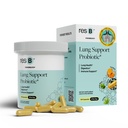 ResB Lung Support Probiotisk tillæg - Lung Health Supplement for Rygere, Gut Health, Immun & fordøjelsesstøtte, Respiratoriske Care, Holy Basil & Turmerisk, Klinisk Trialed - 60 kapsler