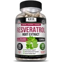 Kaya Naturals - Resveratrol kapsler - Anti Aging supplement - Antioxidanter med Brain Support - Maksimale fordele - 60 Veggies kapsler
