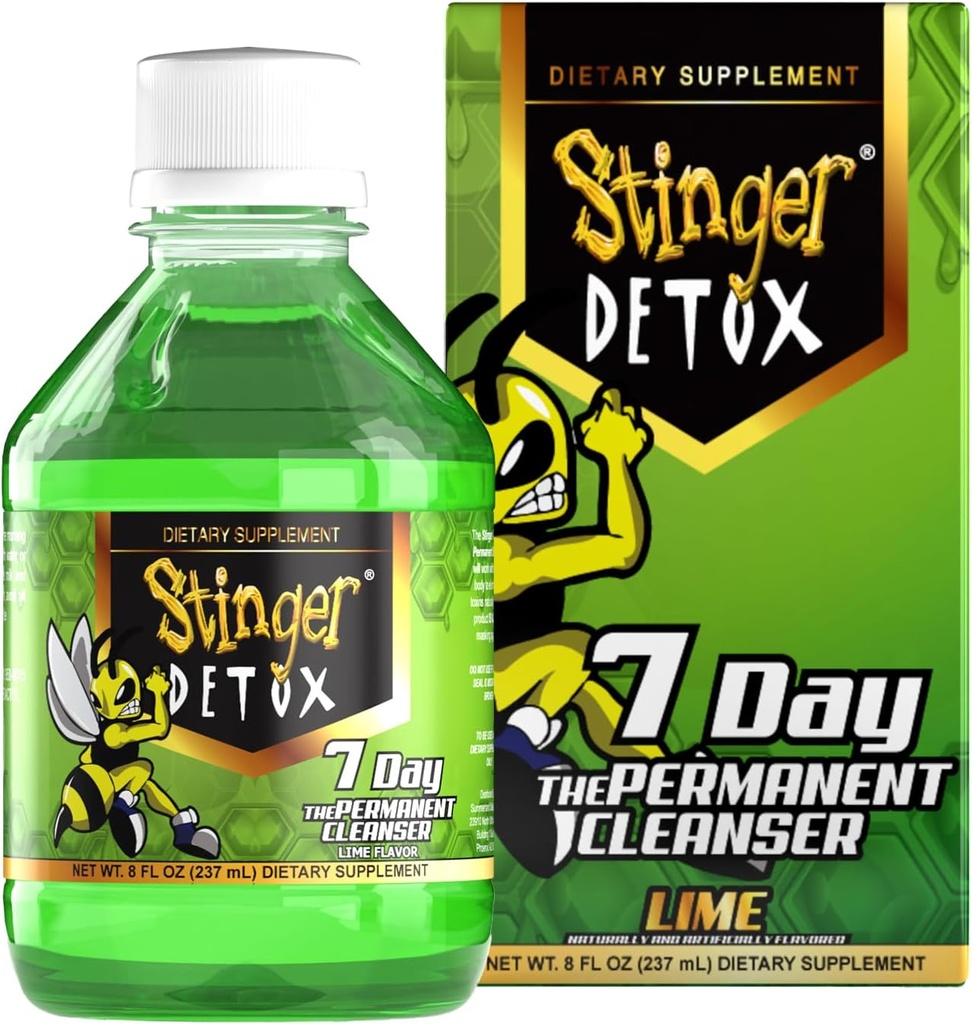 Stinger Detox 7-Day Permanent Drink - Lime Flavor - 8 FL OZ