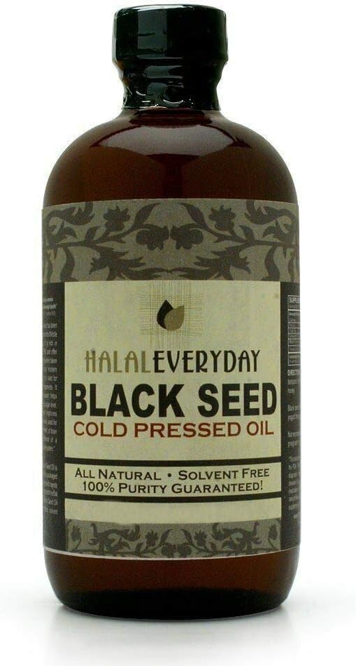 8 Oz Black Seed Oil, 100% Pure Black Cumin Seed Oil Cold Pressed i USA (Black Seed Importeret Fra Indien og Egypten) Skibe i fødevarekvalitet plast rav flaske - IKKE GMO - Vegan