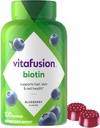 Vitafusion Ekstra Styrke Biotin Gummy Vitaminer, Berry Flavored, 5.000 mcg Biotin Vitaminer, America 's Number 1 Gummy Vitamin Brand, 50 Day Supply, 100 Greve (emballage kan variere)