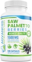 Saw Palmetto Berries & Extract - 1500 mg Saw Palmetto Supplement for Men & Women - DHT Blocker for Hair Growth, Prostate Support & Urinary Health - 120 Vegan Capsules