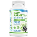 Saw Palmetto Berries & Extract - 1500 mg Saw Palmetto Supplement for mænd og kvinder - DHT Blocker for hårvækst, Prostata Support & Urinary Health - 120 Veganske kapsler