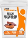BulkSupplements.com Reishi Mushroom Extract Powder - Reishi Mushroom Powder, Supplement for Total Well- Being - Gluten Free, 1g per Serving, 500g (1.1 lbs) (Pack of 1)