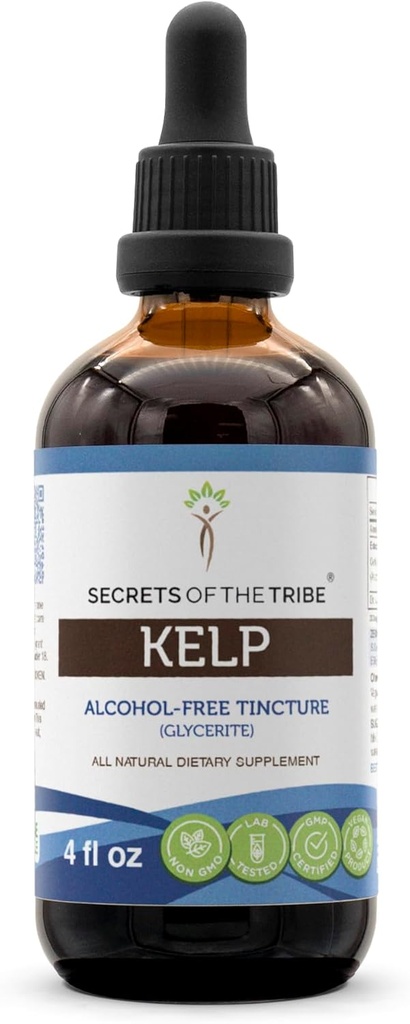 Hemmeligheder i Tribe Kelp Tincture Alkohol- Free Liquid Extract, Kelp (Ascophyllum nodosum) Tørret plante (4 FL OZ)