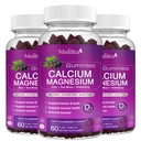 Calcium Magnesium Zinkgummier med høj absorption Magnesium Glycinat 200mg, Kalium - Plant Calcium Supplement w / D3 & Sea Moss for Ben, Muskler, Calm Mood & Sleep Support - Børn & voksne (3 Pack)