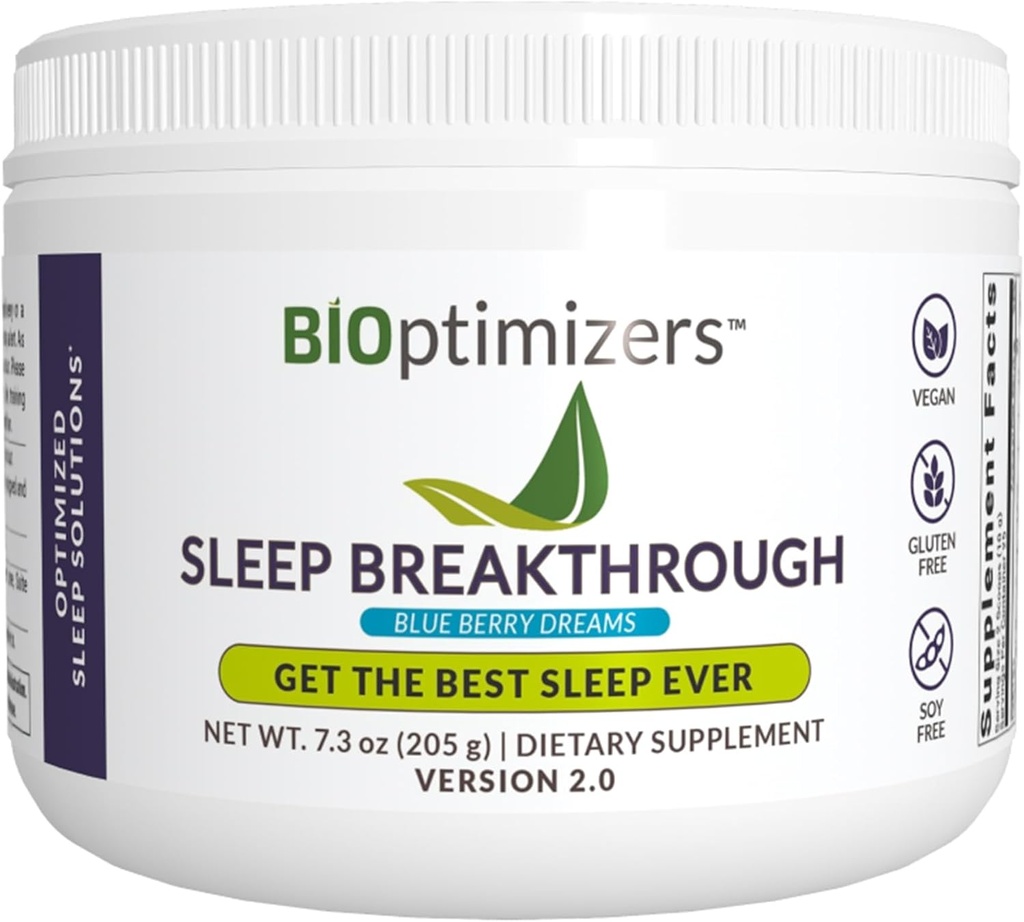 BIOptimizers Sleep Breakthrough 2.0 - Natural Support Memorial 124; Calming Relief Aid Voksen124; Non Habit Forming Memorial 124; 202,5 g Powder Blue Berry Dreams