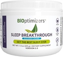 BIOptimizers Sleep Breakthrough 2.0 – Natural Support Supplement | Calming Relief Aid Adults | Non Habit Forming | 202.5 g Powder Blue Berry Dreams