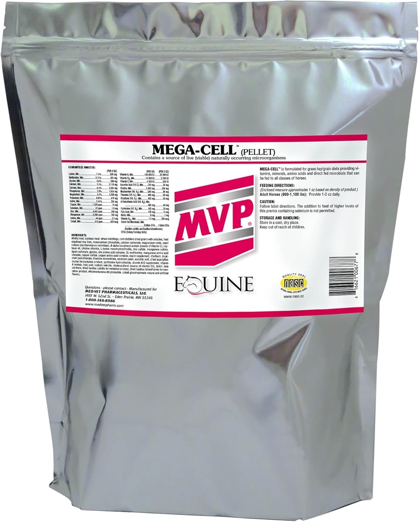 Mega- Cell (10lb) Balanceret Vitamin & Mineral Support til Heste