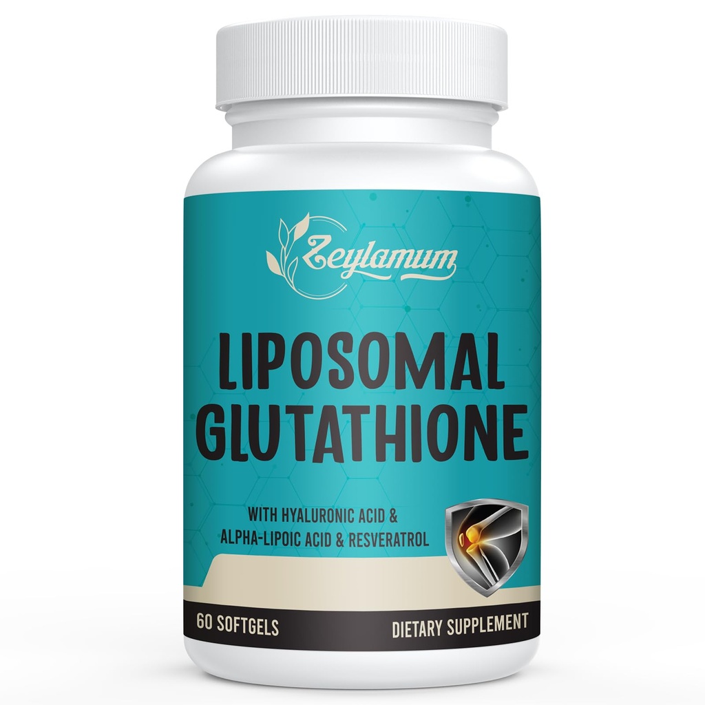 2400 MG Liposomal Glutathione Softels, Max Absorption, Active Form L- Glutathione Reduceret (GSH), with Hyaluronic Acid, Resveratrol, Master Antioxidants for Detox, Brain, Immunsystem, 60 Softells