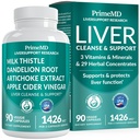 32-in-1 Leverstøtte med mælk tidsel supplement - Lever Detox med Silymarin, Artichoke Extract & Beetroot Powder - Omfattende Wellness Formel for lever rense - 1426mg (90 tæller) (Pack of 1)