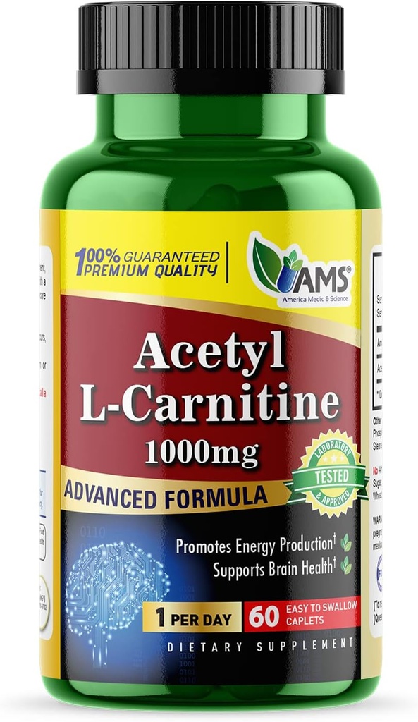 America Medic & Science Acetyl L- Carnitin 1000mg (60 tabletter)