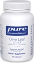 Pure indkapslinger Olive Leaf ekstrakt af 124; Hypoallergent supplement understøtter immunsystem og sund intestinal miljø; 124; 60 kapsler
