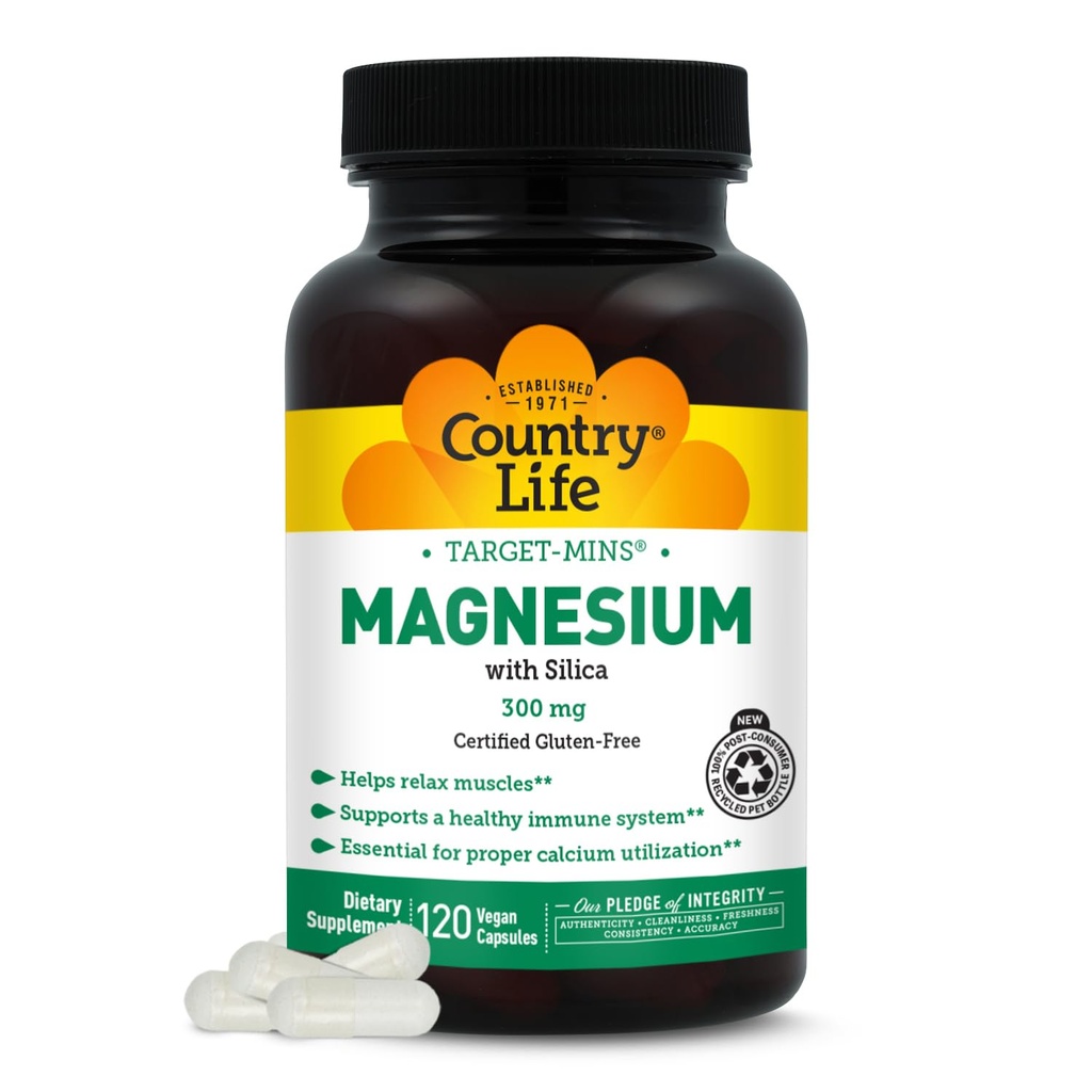 Target- Mins Magnesium med Silica 300 mg 120 Vegetariske kapsler