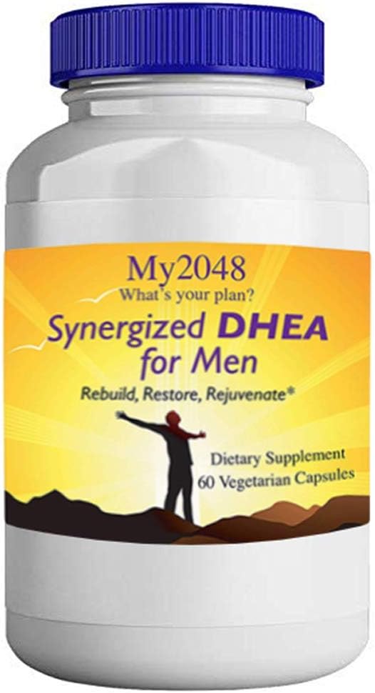 DHEA for mænd - My2048 Synergized in Vegetarian Capsules, 60 Count, Hormonal Balance, Inkluderer 25 mg DHEA, 50 mg alpha- lipoinsyre og 50 mg DIM Diindolylmethan