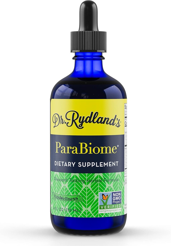 Dr. Rydlands urtetillæg 124; Oprettet af KidsWellness, Effektiv på voksne & børn; 124; ParaBiome Advanced Cleanse og fordøjelsesmæssig Support 124; Lavet med sort valnød, Clove, Wormwood