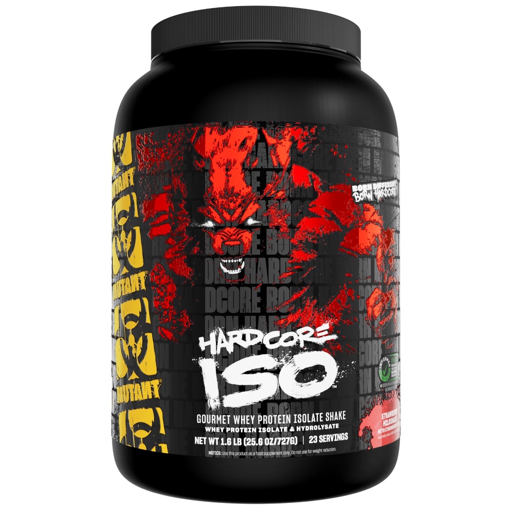 Mutant ISO Surge Whey Protein Isolate Powder Acts Hurtig til at hjælpe med at inddrive, Build Muscle, Bulk og Styrke, 1.6 LB - Jordbær Milkshake