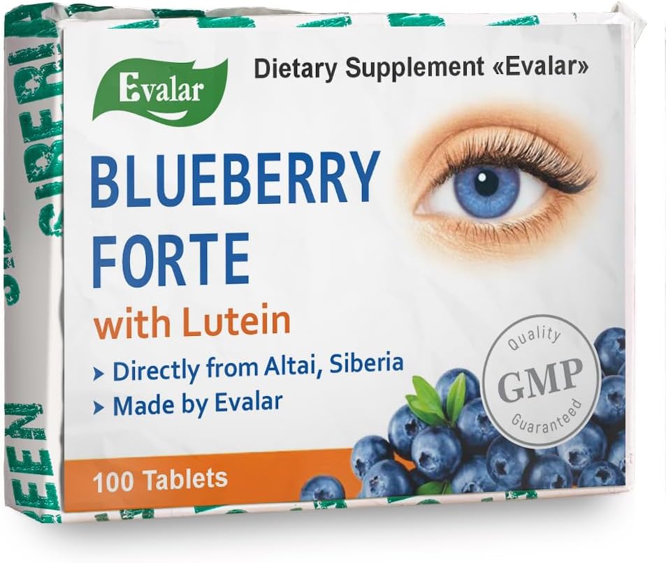 Blåbær Forte af Evalar Vitamin Lutein Zink Minerals 100 Tabs