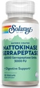 SOLARAY Natokinase Serrapeptase Supplement - Enteric Coated - 3000 FU Natokinase Supplement - cirkulering, Kardiovaskulær, Sinus Support - Lab Verified, 60- Day Garanti - 30 Servere, 30 VegCaps