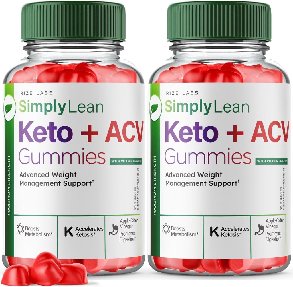 rize labs (Pack of 2 SimplyLean Keto + ACV Gummies for Advanced Weight Loss, SimplyLean Supplement for Maximum Strength Gomitas, Advanced Formel Review (120 Gummies)