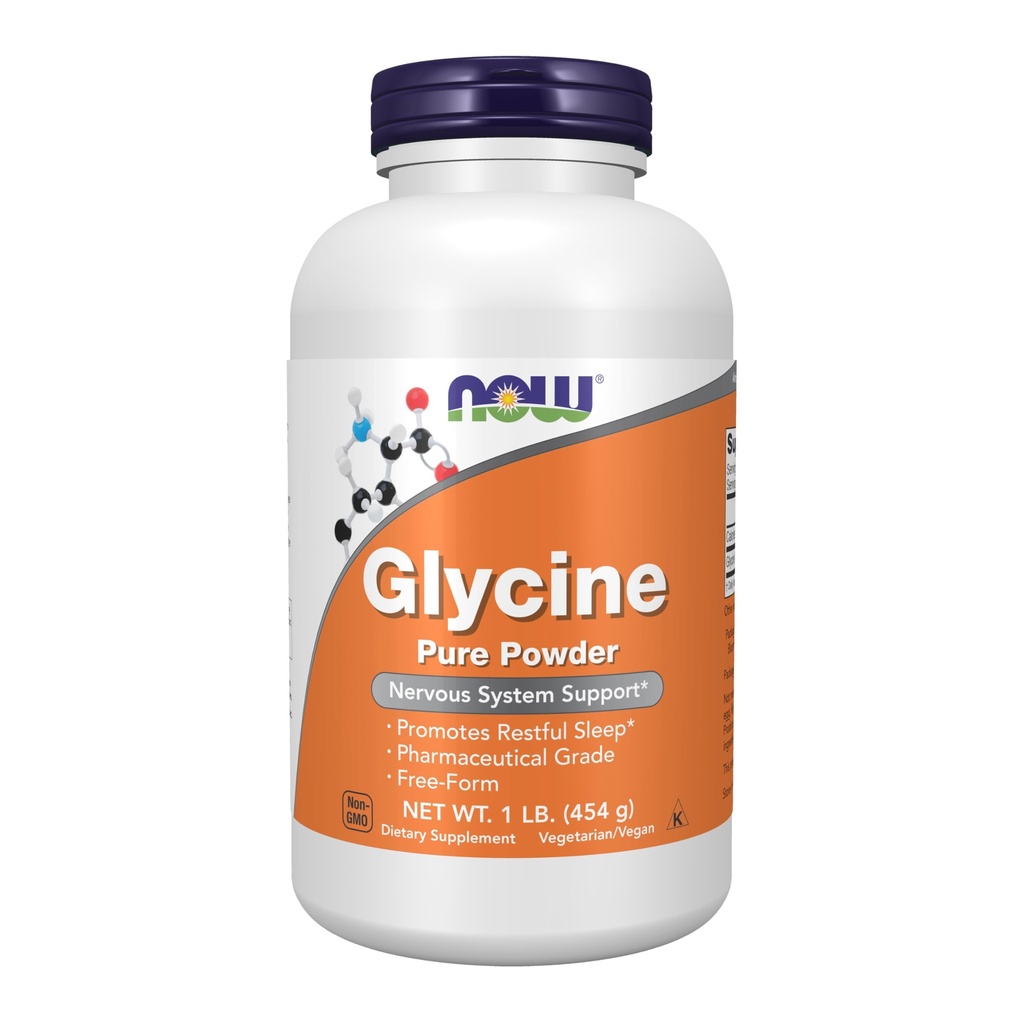 Now Foods Supplements, Glycine Pure Powder, Promodes Restful Sleep *, Neurotransmitter Support *, 1- Pound