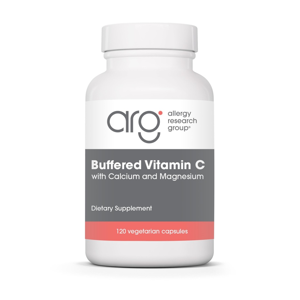 Allergy Research Group ARG Buffered Vitamin C - 1000 mg Vitamin C - Immune Support - Vegetarian Capsules - Hypoallergenic Formula - 60 Servings - 120 Count