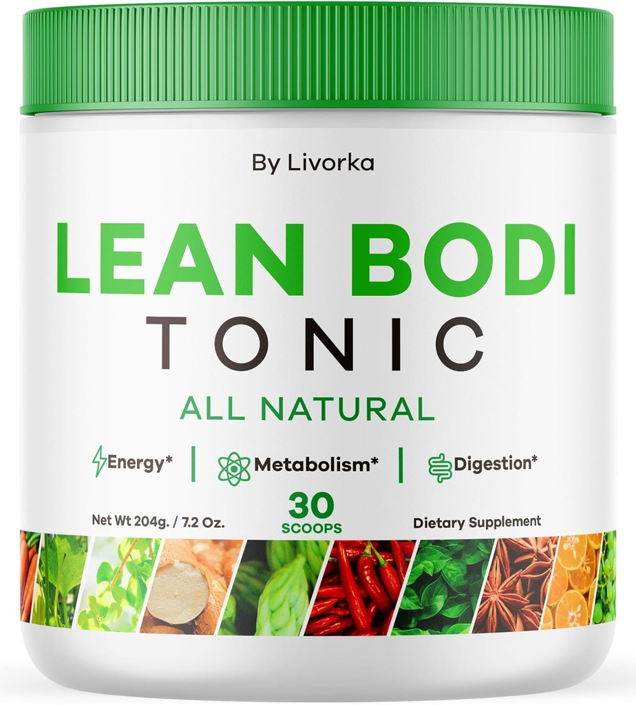 LIVORKA Lean Bodi Tonic, All Natural Advanced Formel Powder - 30 Servere til 1 måned