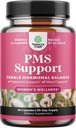 PMS Support for Kvinder - Hormonbalance for kvinder & menstruation med DIM, Chasteberry, Black Cohosh & Ashwagandha - for Periode Cramps Ease, Menopause Bloating, Mood Swing - 60 Ct