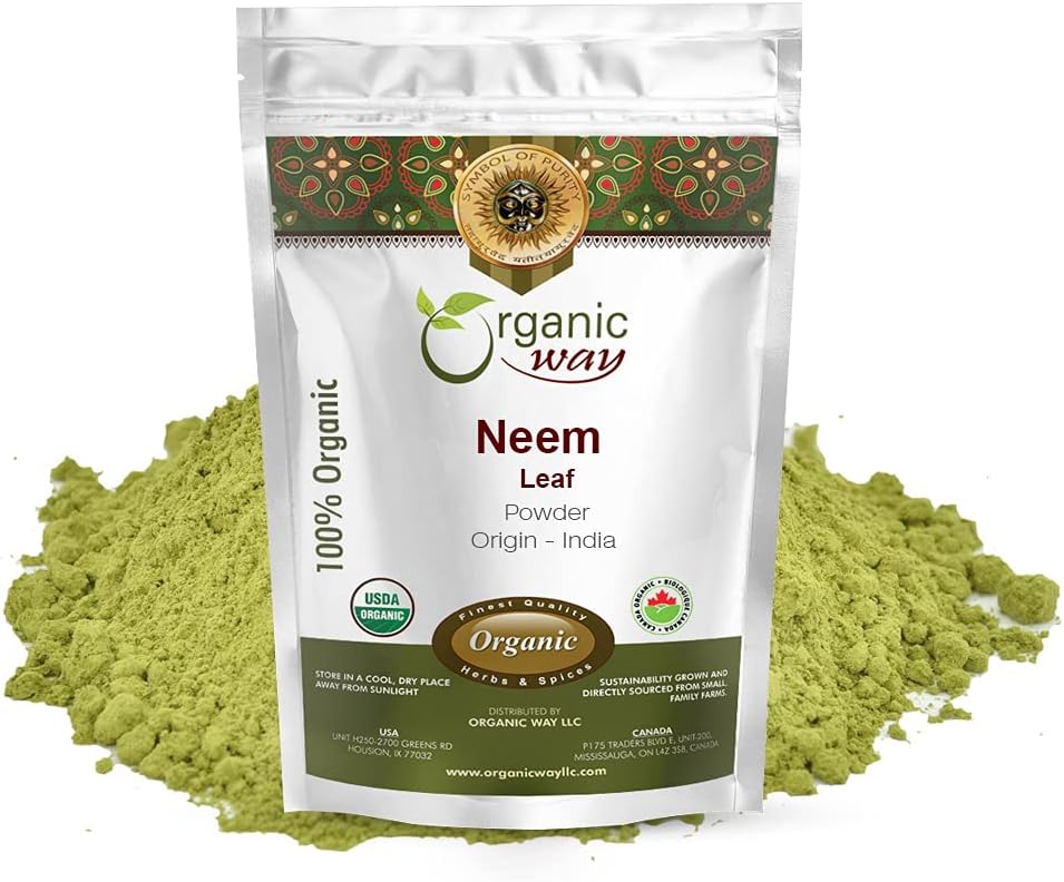 ORGANISK VEJE Neem Leaf Powder # 124; European Wild- Harvest # 124; Organic & Kosher Certified # 124; Non GMO & Gluten Free # 124; USDA Certified # 124; Origin - India (8 Oz (Pack of 1))