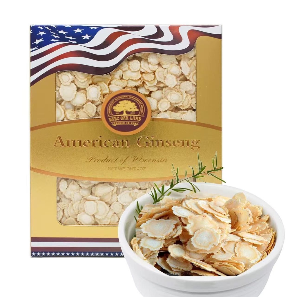 Amerikansk Ginseng Slices fra Wisconsin, DOL Amerikansk Wisconsin Ginseng Slices Root for Tea, Energi for mænd Mental Sundhed øger immunitet, Gluten Free, Gluten Free, Small Round 1 Box of 4 Ounces