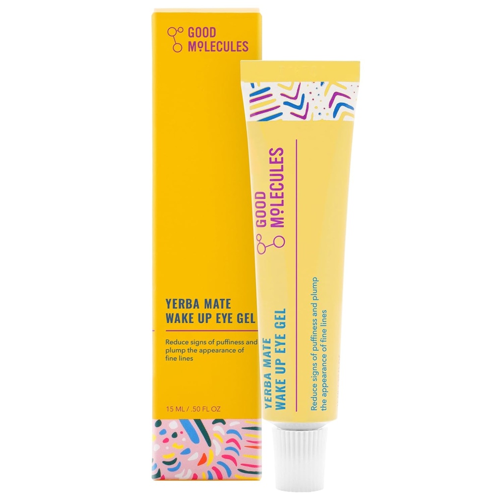 Gode molekyler Yerba Mate vågne op Eye Gel - Hydrating Under Eye Gel Cream med Hyaluronsyre og koffein - Mål mørke cirkler og Puffiness - Hud pleje for ansigt