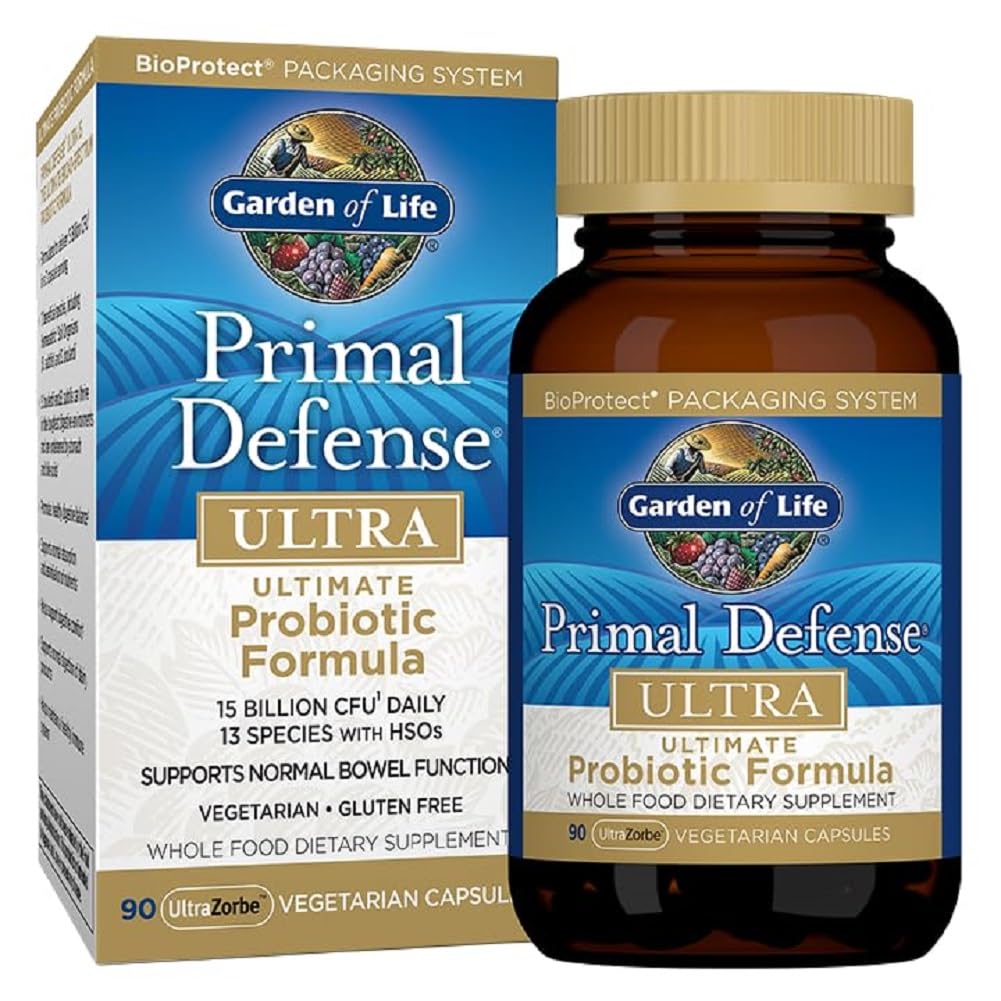 Have af liv Probiotika til fordøjelsesmæssig sundhed balance, Primal Defense Ultra Ultimate Formel, 15 Millioner CFU og 13 Stammer Plus HSO, Vegetar og Gluten Gratis, 90 Kapsler