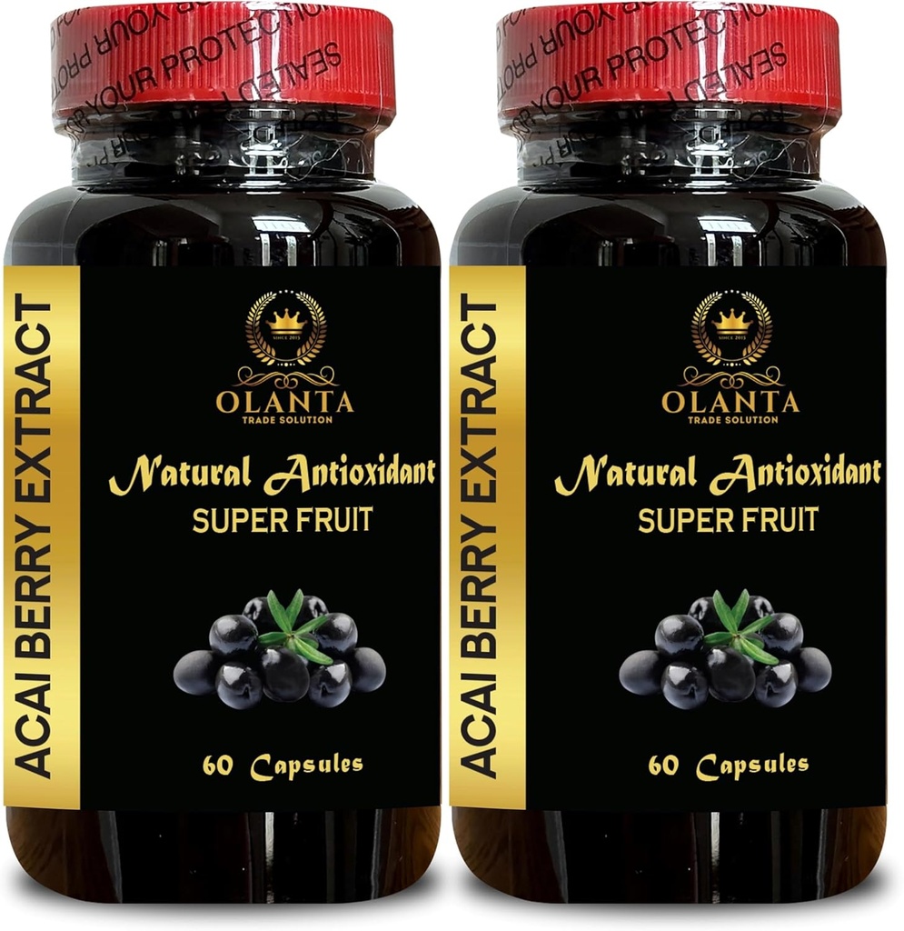 ACAI Berry Extract - Powerful Super Food Antioxidant Daily Blend Acai Berry, acai Berry Juice Organic, Energy Booster, acai Diet - 2 Bottles 120 Capsules