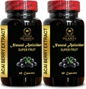 ACAI Berry Extract - kraftfuld Super Food Antioxidant Daily Blend Acai Berry, acai Berry Juice Organic, Energy Booster, acai Diet - 2 flasker 120 kapsler