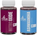 4YWN Nitroxid og Ashwagandha Gummies Supplement Bundle, øge energi og restaurering, Non-GMO, Gluten- fri, Gelatine Free & Kosher Buddy 124; for Daily Focus Boost